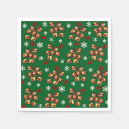 Mysiga rostade kastanjer och Snöflingor-vinter Pappersservett