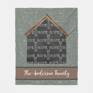 Mysiga Rustic Home Family Namn Fleecefilt