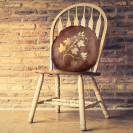 Mysiga samvet höst färger och vinranke gren rund kudde