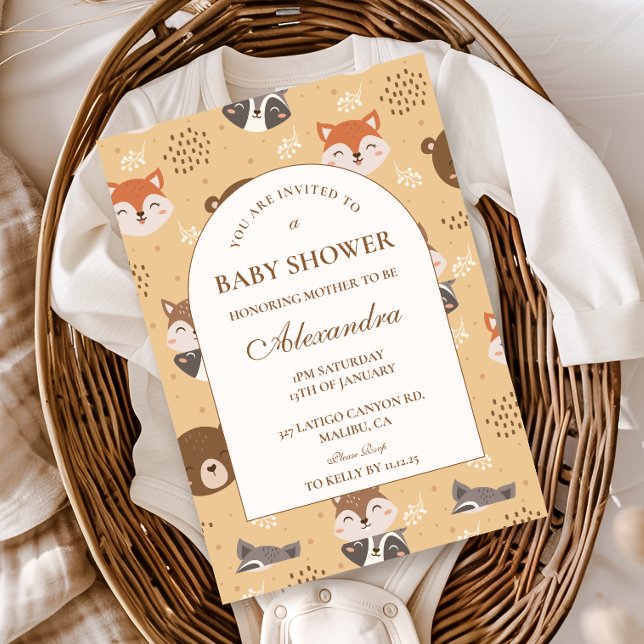mysiga skogsdjur - baby shower inbjudningar (Skapare uppladdad)