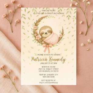 Mysiga småskogens babyskor från mamma till Sloth W Inbjudningar