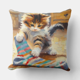 Mysiga Sticka Assion Kitten Pillow Kudde