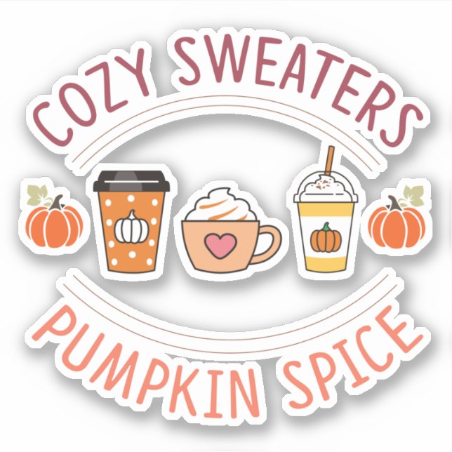 Mysiga svettare Pumpkin Spice Klistermärken (Framsida)