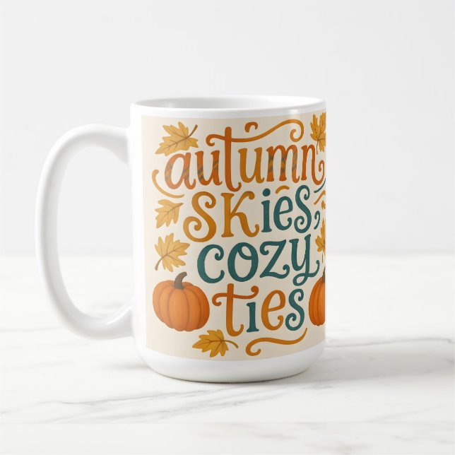 Mysiga tips för hösten Himmel - Fall Typography Co Kaffemugg (Vänster)
