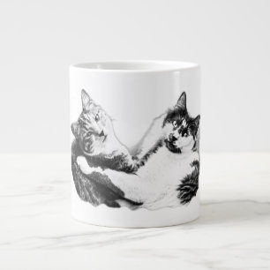 Mysiga två katter Porträtt Mugg Jumbo Mugg