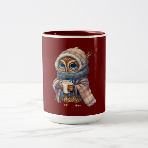 Mysiga Uggla-kaffe Två-Tonad Mugg