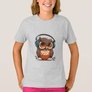 Mysiga Uggla med hörlurar T Shirt