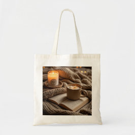 Mysiga varma kvällsljus och filtar tygkasse