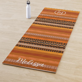 Mysiga varmtoner Yoga Mat. Anpassat namn och monog