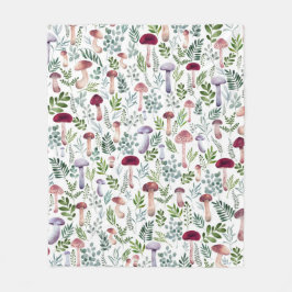 Mysiga vattenfärgsvampar Mönster Fleecefilt