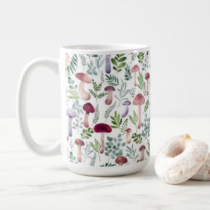 Mysiga vattenfärgsvampar Mönster Kaffemugg