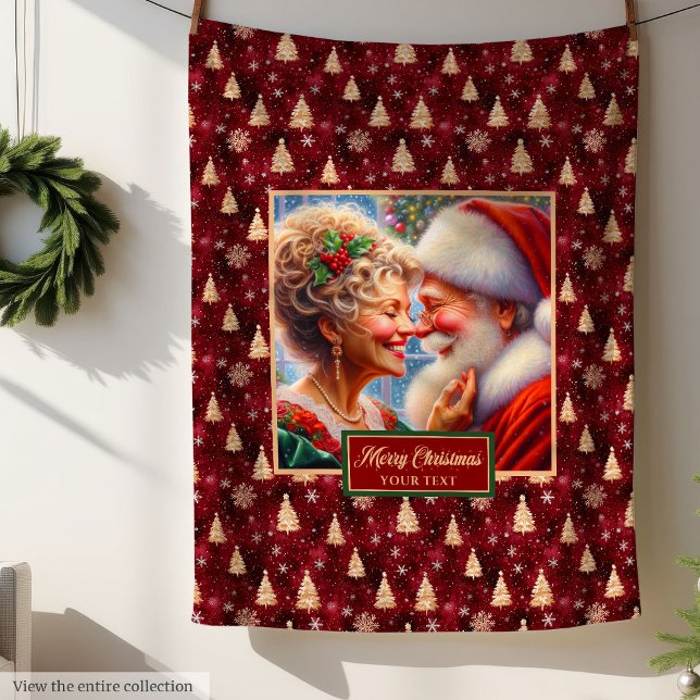 Mysiga Vintagen Jultomten Fleecefilt (Christmas Blanket Gift Cozy Vintage Santa Claus Throw)