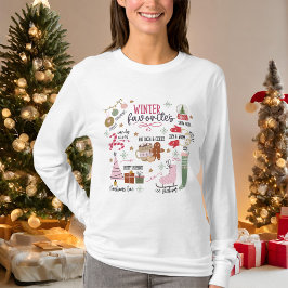 Mysiga vinter-favoriter för Cute Watercolor Doddle T Shirt