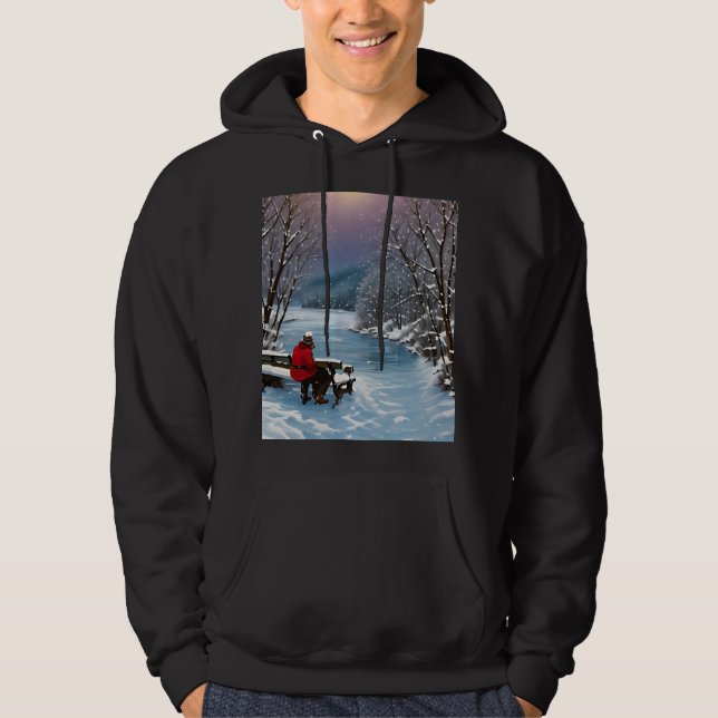 "Mysiga vinter-reflektioner" Hoodie (Framsida)