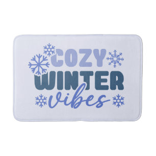 Mysiga vinter-vibes - snöflingtypografi badrumsmatta