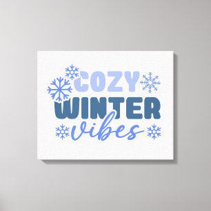 Mysiga vinter-vibes - snöflingtypografi canvastryck