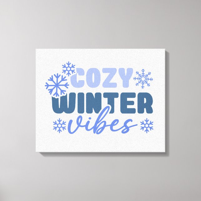 Mysiga vinter-vibes - snöflingtypografi canvastryck (Framsida)