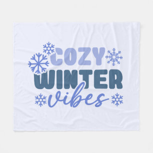 Mysiga vinter-vibes - snöflingtypografi fleecefilt