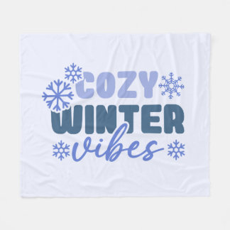 Mysiga vinter-vibes - snöflingtypografi fleecefilt