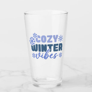 Mysiga vinter-vibes - snöflingtypografi glaskopp