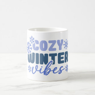 Mysiga vinter-vibes - snöflingtypografi kaffemugg