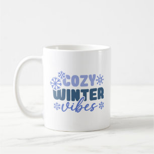 Mysiga vinter-vibes - snöflingtypografi kaffemugg