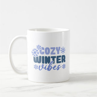 Mysiga vinter-vibes - snöflingtypografi kaffemugg