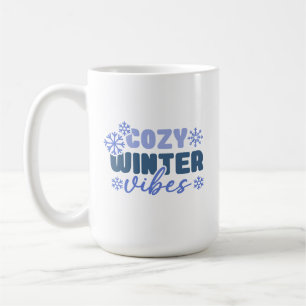Mysiga vinter-vibes - snöflingtypografi kaffemugg