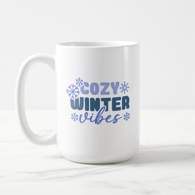 Mysiga vinter-vibes - snöflingtypografi kaffemugg (Vänster)