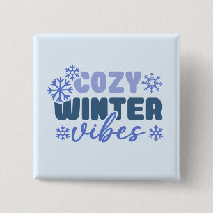 Mysiga vinter-vibes - snöflingtypografi knapp