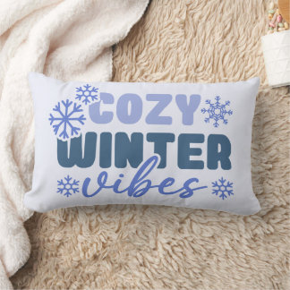 Mysiga vinter-vibes - snöflingtypografi lumbarkudde
