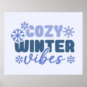 Mysiga vinter-vibes - snöflingtypografi poster