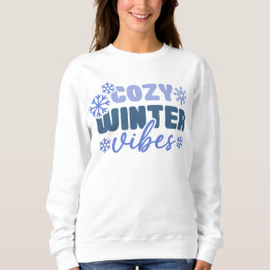 Mysiga vinter-vibes - snöflingtypografi t shirt