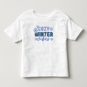 Mysiga vinter-vibes - snöflingtypografi t shirt