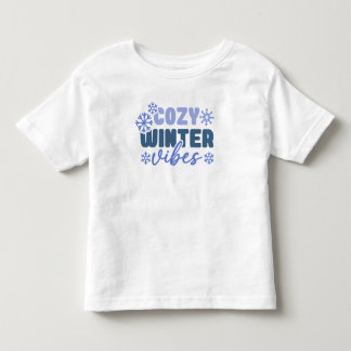 Mysiga vinter-vibes - snöflingtypografi t shirt