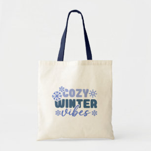 Mysiga vinter-vibes - snöflingtypografi tygkasse