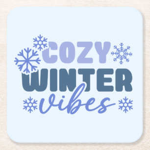 Mysiga vinter-vibes - snöflingtypografi underlägg papper kvadrat