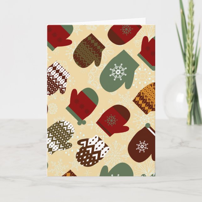 Mysiga vinterjul - Helgdag Mittens Helgkort (Framsida)