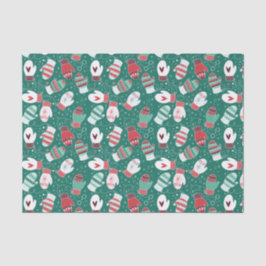 Mysiga vinterjulhelgen Mittens Mönster i Grönt