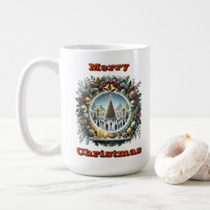 Mysiga vinterjulscenen kaffemugg