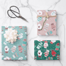 Mysiga vinterjulsemittens Mönster-uppsättning