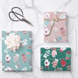 Mysiga vinterjulsemittens Mönster-uppsättning