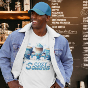 Mysiga vintersäsongen Snögubbe Koffee jul Julafton T Shirt