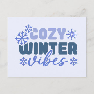 mysiga vintervibbar - Snöflinga-typografi Vykort