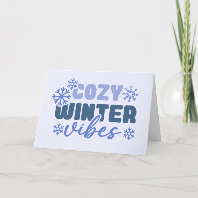  mysiga vintervibbar - Snöflingestypografi Kort (Framsida)
