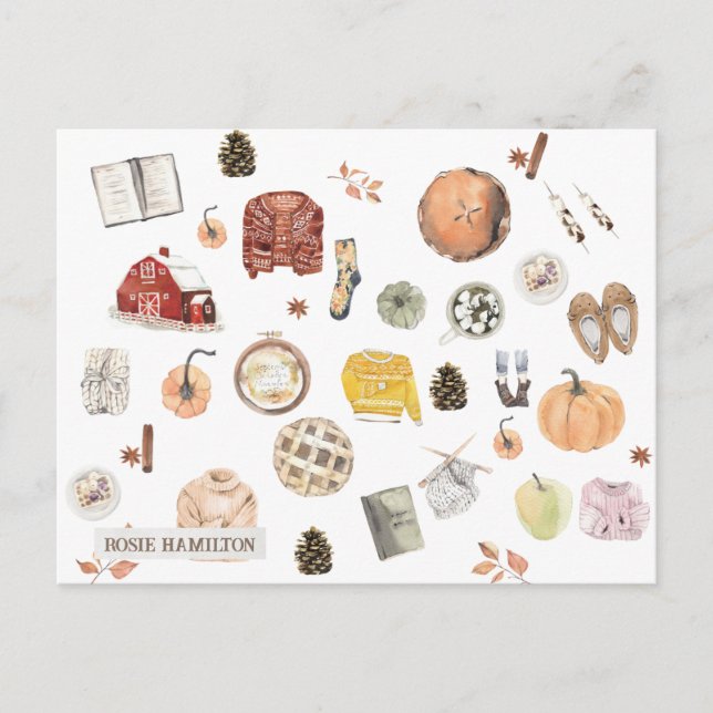 Mysiga vykort för personlig - fall (Framsida)