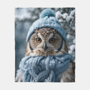 Mysiga Whimsical Winter Wonderland Uggla Fleecefilt