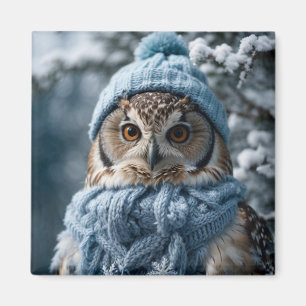Mysiga Whimsical Winter Wonderland Uggla Magnet