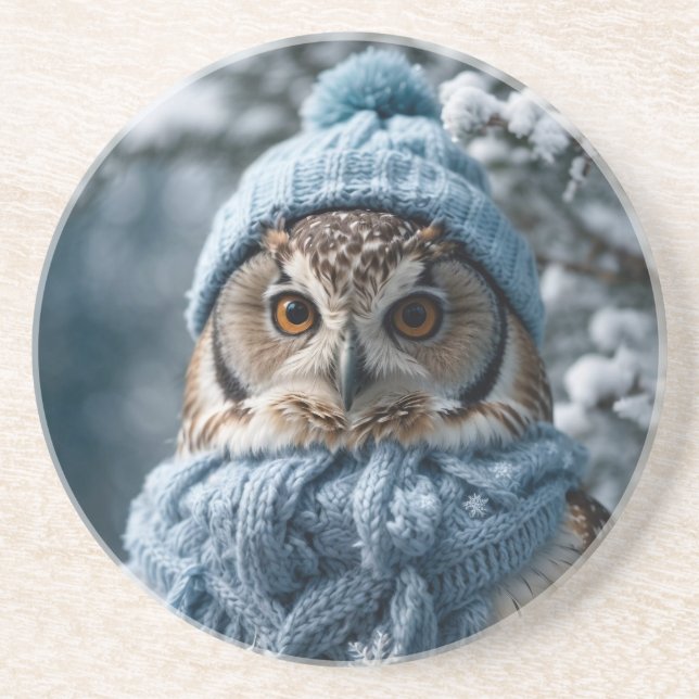 Mysiga Whimsical Winter Wonderland Uggla Underlägg (Framsidan)
