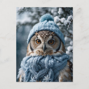 Mysiga Whimsical Winter Wonderland Uggla Vykort